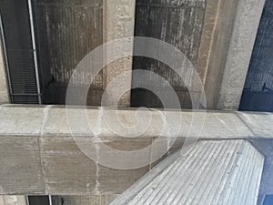 Concrete bridge construction low angular view