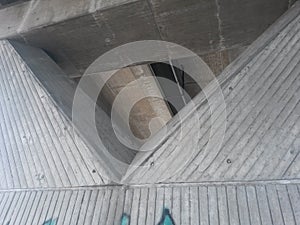 Concrete bridge construction low angular view
