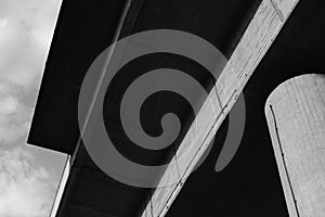 Concrete bridge construction low angular view