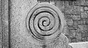 Architecture spiral element Circle stone sculpture