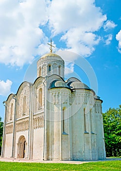 The architecture of St Demetrius Cathedral, Vladimir, Russia
