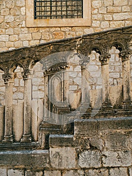 Architecture and statues of the old city of Dubrovnik