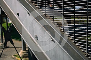 architecture: steel beam, detail of the structure with bolted elements