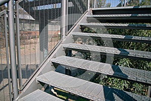 Architecture: steel staircase of a pedestrian walkway. photo