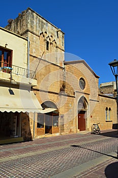 Architecture and streets of the old town of Chania on Crete in Greece.