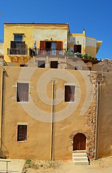 Architecture and streets of the old town of Chania on Crete in Greece.