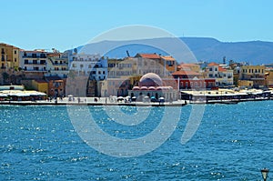 Architecture and streets of the old town of Chania on Crete in Greece.