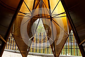 Architecture Structure of triangle dome at Botanical Garden Waghai- Saputara- Gujarat, India