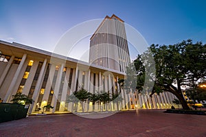 Architecture Tallahassee FL Florida State Capitol Building at twilight