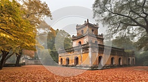 The architecture of Thang Long Imperial Citadel Hanoi, a UNESCO heritage natural wonder of Vietnam.