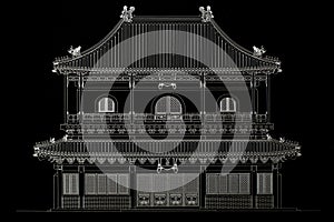 architecture of traditional wood building