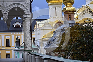 Architecture of Trinity Sergius Lavra in Sergyev Posad, Russia. Old churches.