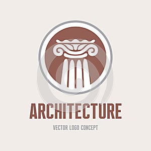 Architecture - vector logo template concept. Antique column abstract sign. Architectural order. Design element