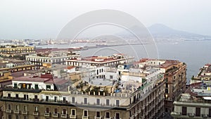 Architecture view of Naples city from Castle Sant`Elmo