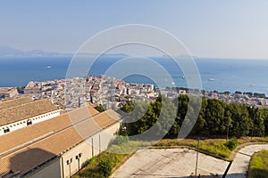 Architecture view of Naples city from Castle Sant`Elmo