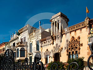 Architecture and views of the city of Vilassar de mar on a sunny summer day photo