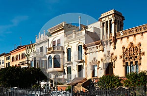 Architecture and views of the city of Vilassar de mar on a sunny summer day photo