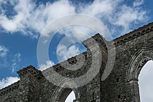 Architecture wall medieval tuscany sky clouds