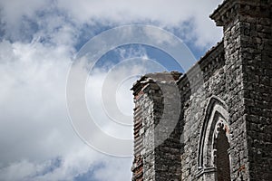 Architecture wall medieval tuscany sky clouds
