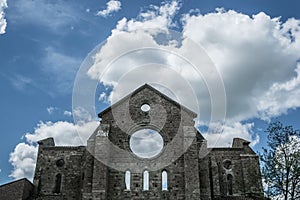 Architecture wall medieval tuscany sky clouds