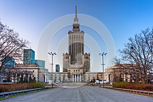 Architecture of Warsaw with the Palace of the Culture and Science, Poland