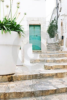 Architecture of the white town of Ostuni, Italy, Europe