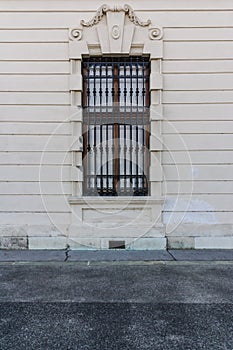 Architecture and windows of ancient renaissance style classical building