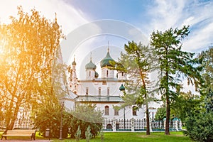 Architecture of Yaroslavl town, Russia. Old orthodox church of Elijah the Prophet. UNESCO World Heritage Site