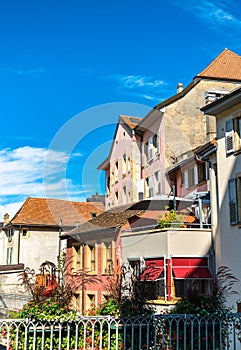 Architecture of Yverdon-les-Bains in Switzerland