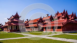 Houses in royal palace, Mandalay, Myanmar. photo