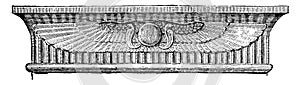 Architrave of Entablature over Doorway,  Great Temple, vintage engraving photo