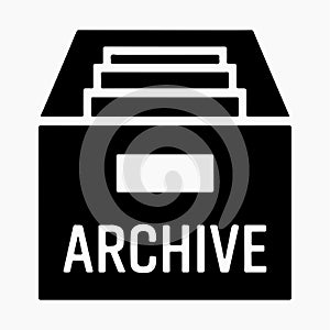 Archive Box Solid Office Storage Icon