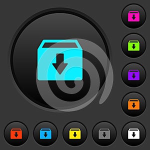 Archive dark push buttons with color icons