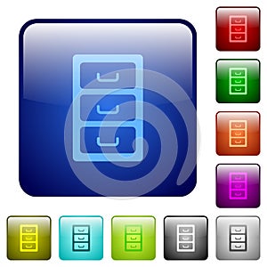 Archive file cabinet color square buttons