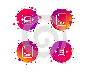 Archive file, compressed zipped document. Vector