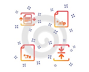 Archive file, compressed zipped document. Vector