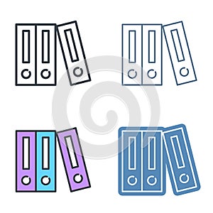 The archive folder vector outline icon set.