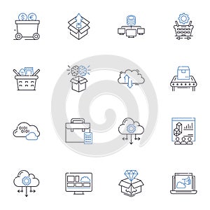 Archive line icons collection. Preservation, Storage, Organize, Catalogue, Collection, History, Records vector and