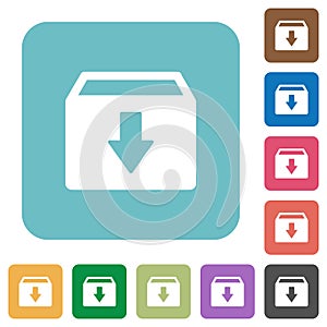 Archive rounded square flat icons