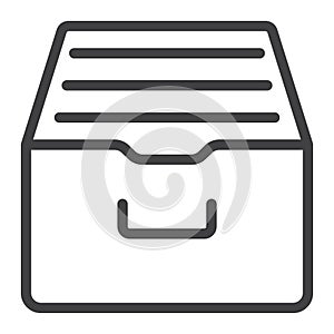 Archive storage line icon, web and mobile