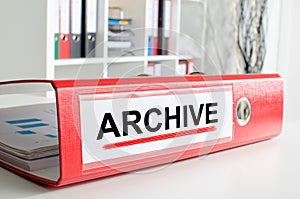 Archive wording on a binder