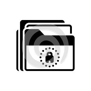 Black solid icon for Archived, records and