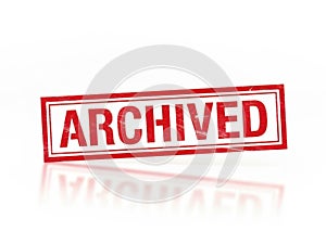 Archived stamp isolated on white background