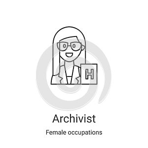 archivist icon vector from female occupations collection. Thin line archivist outline icon vector illustration. Linear symbol for photo