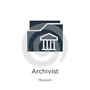 Archivist icon vector. Trendy flat archivist icon from museum collection isolated on white background. Vector illustration can be photo