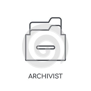 Archivist linear icon. Modern outline Archivist logo concept on