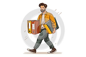 Archivist male data specialist isolated