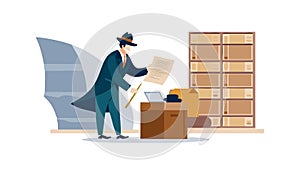 Archivist Organizing Documents Vector for Information Management, vector design Generative AI