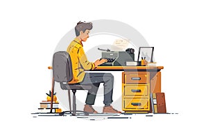 Archivist technician at work clerkoffice isolated