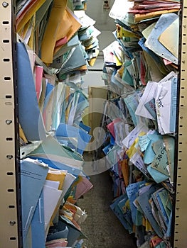 Public administration folders overflowed collapsed photo